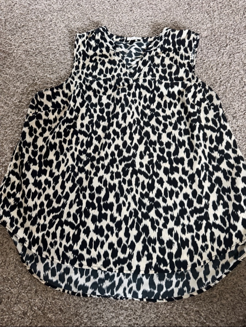 Maurices Black & White Animal Print Sleeveless Camisole
